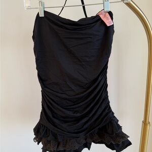 Juicy Couture Elegant Black Ruched One-Piece Swimsuit